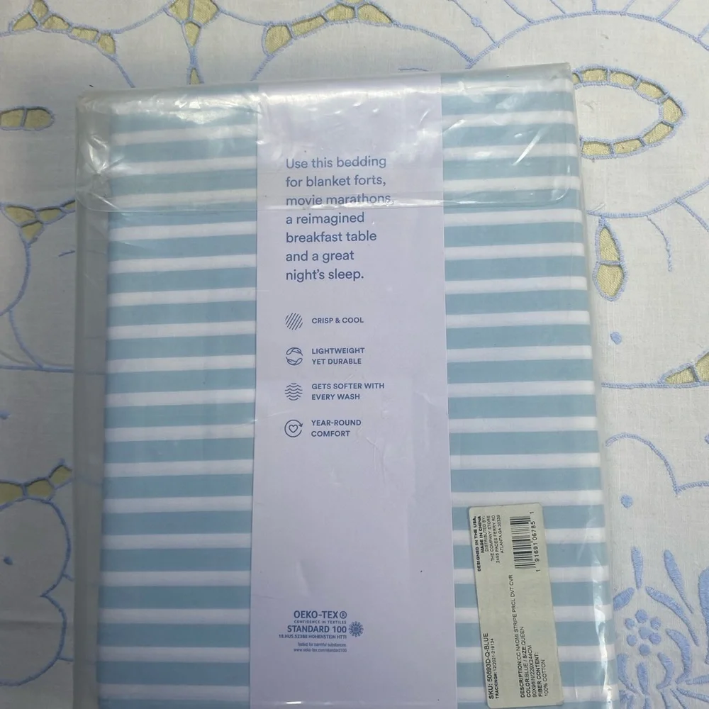 Striped Blue Duvet Cover
